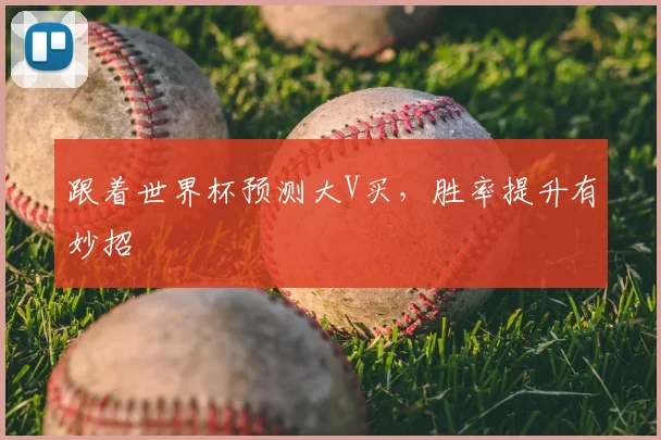 跟着世界杯预测大V买,胜率提升有妙招