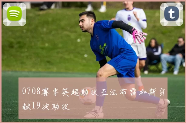 0708赛季英超助攻王法布雷加斯贡献19次助攻